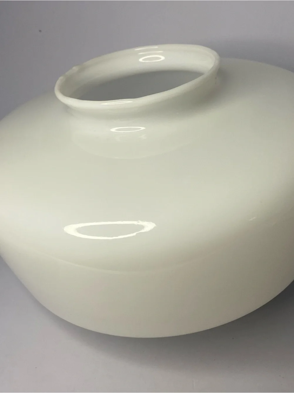 Vintage Schoolhouse White Milk Glass Light Shade Globe 8 1/2”Dia ~ 3 1/4”Fitter